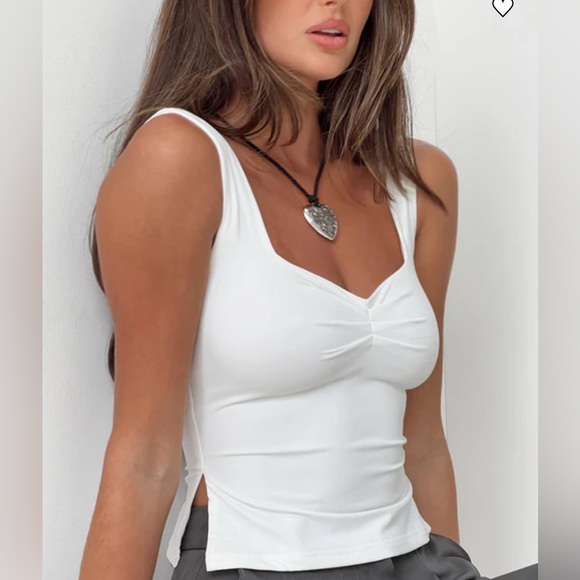 Princess Polly White Crop Top - Picture 1 of 6